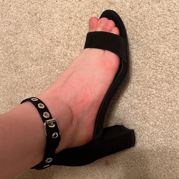 Aquatalia Suede Studded Ankle Strap Sandals - Picture 4 of 6